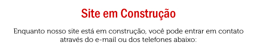 Enquanto nosso site está em construção, você pode entrar em contato através do e-mail ou dos telefones abaixo: